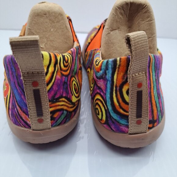 UIN Toledo Women 8 Colorful Abstract Art Slip-On Canvas Shoes Rubber Sole Casual - Picture 7 of 13